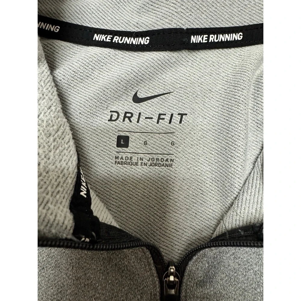 Nike Running Dri-FIT 1/4 Zip Pullover Gray‎ Long Sleeve Men's L